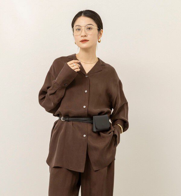 MAQWEL「《セットアップ対応》【MAQWEL/マクウェル】ウォッシャブルサテンシャツ」|シャツ・ブラウス|