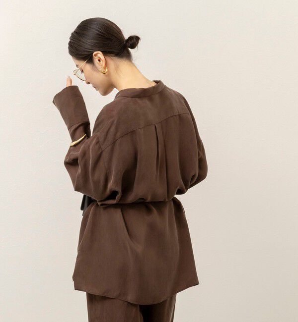 MAQWEL「《セットアップ対応》【MAQWEL/マクウェル】ウォッシャブルサテンシャツ」|シャツ・ブラウス|