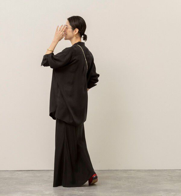 MAQWEL「《セットアップ対応》【MAQWEL/マクウェル】ウォッシャブルサテンシャツ」|シャツ・ブラウス|