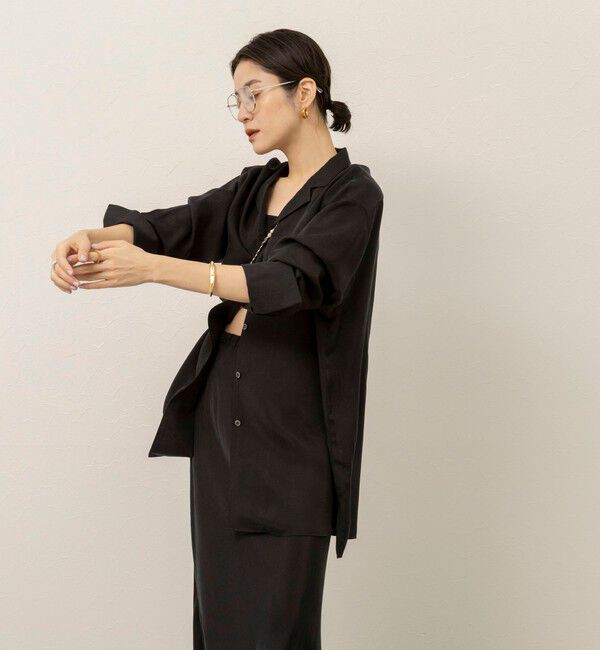 MAQWEL「《セットアップ対応》【MAQWEL/マクウェル】ウォッシャブルサテンシャツ」|シャツ・ブラウス|