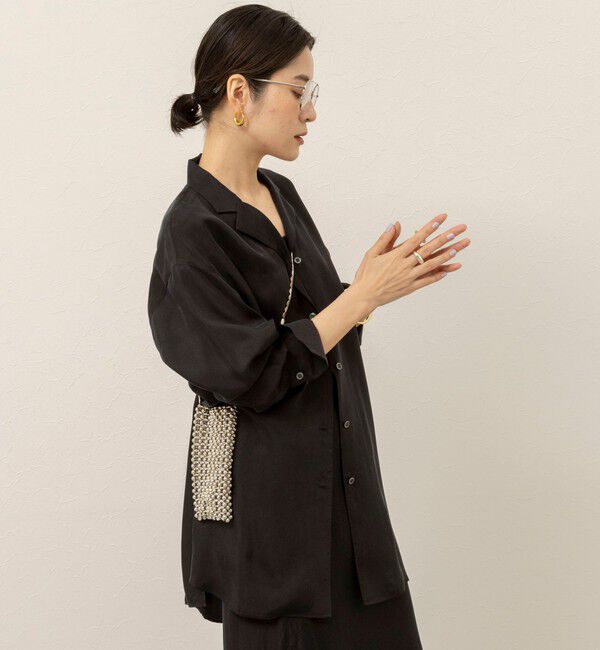 MAQWEL「《セットアップ対応》【MAQWEL/マクウェル】ウォッシャブルサテンシャツ」|シャツ・ブラウス|