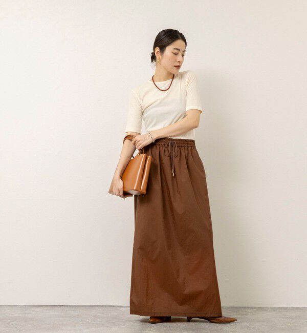 MAQWEL「【MAQWEL/マクウェル】ウォッシャブルバックリボン五分袖プルオーバー」|Tシャツ・カットソー|