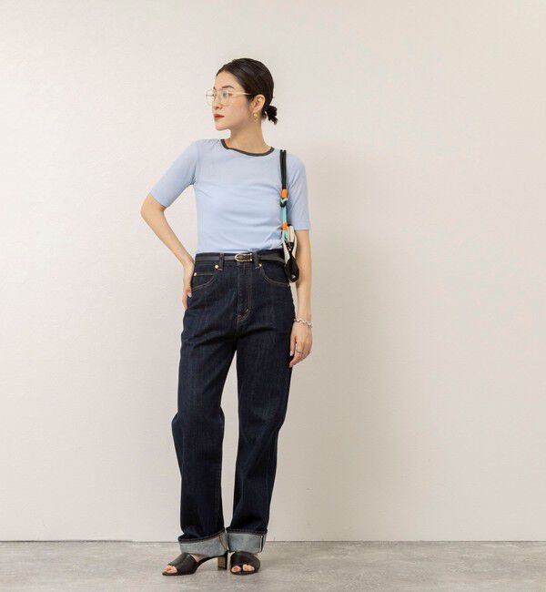 MAQWEL「【MAQWEL/マクウェル】ウォッシャブルバックリボン五分袖プルオーバー」|Tシャツ・カットソー|