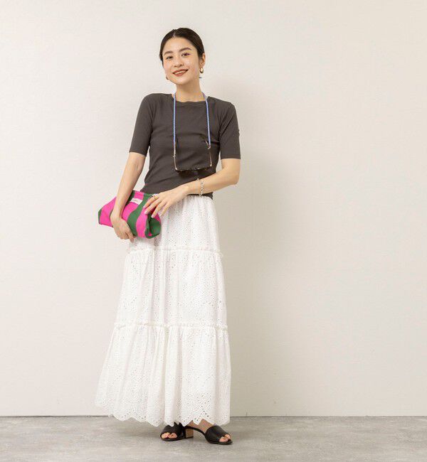 MAQWEL「【MAQWEL/マクウェル】ウォッシャブルバックリボン五分袖プルオーバー」|Tシャツ・カットソー|