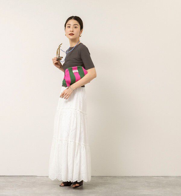 MAQWEL「【MAQWEL/マクウェル】ウォッシャブルバックリボン五分袖プルオーバー」|Tシャツ・カットソー|