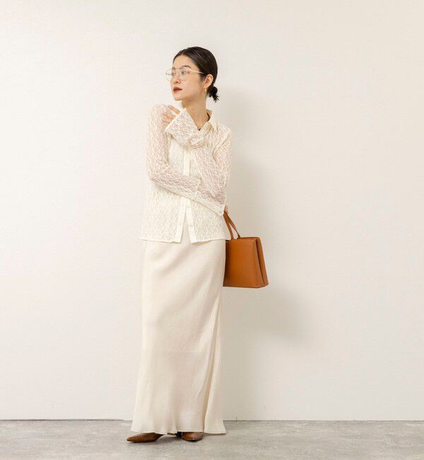 MAQWEL「【MAQWEL/マクウェル】ウォッシャブルストレッチレースシャツ」|シャツ・ブラウス|