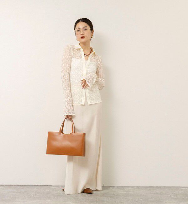 MAQWEL「【MAQWEL/マクウェル】ウォッシャブルストレッチレースシャツ」|シャツ・ブラウス|