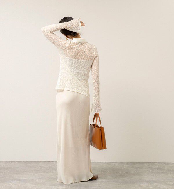 MAQWEL「【MAQWEL/マクウェル】ウォッシャブルストレッチレースシャツ」|シャツ・ブラウス|