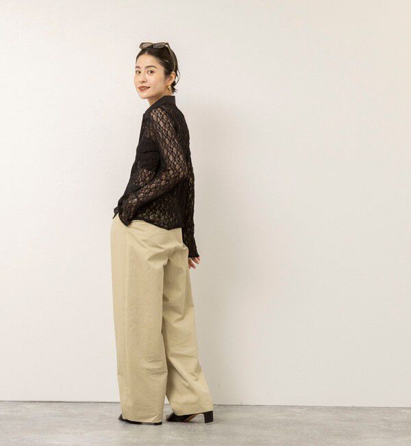 MAQWEL「【MAQWEL/マクウェル】ウォッシャブルストレッチレースシャツ」|シャツ・ブラウス|