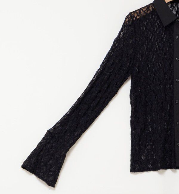 MAQWEL「【MAQWEL/マクウェル】ウォッシャブルストレッチレースシャツ」|シャツ・ブラウス|