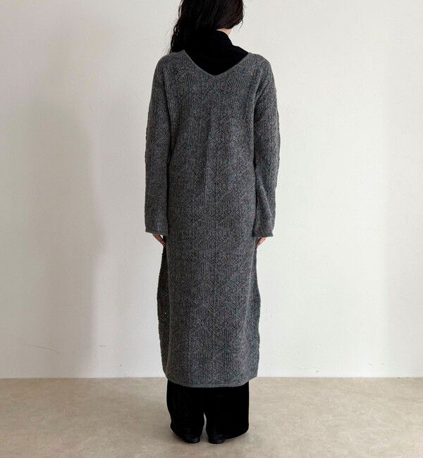 fredy emue「モヘヤ混透かし柄ベルスリーブワンピース」|ワンピース|