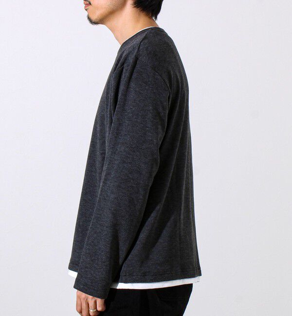 GLOSTER「【もちもち素材】ストレッチサカリバ起毛フェイクレイヤードプルオーバー」|Tシャツ・カットソー|