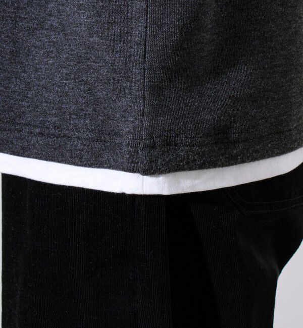 GLOSTER「【もちもち素材】ストレッチサカリバ起毛フェイクレイヤードプルオーバー」|Tシャツ・カットソー|