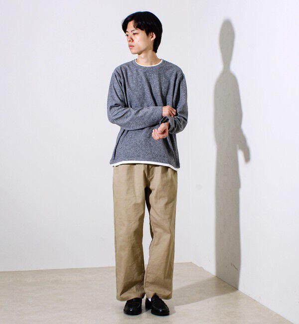 GLOSTER「【もちもち素材】ストレッチサカリバ起毛フェイクレイヤードプルオーバー」|Tシャツ・カットソー|