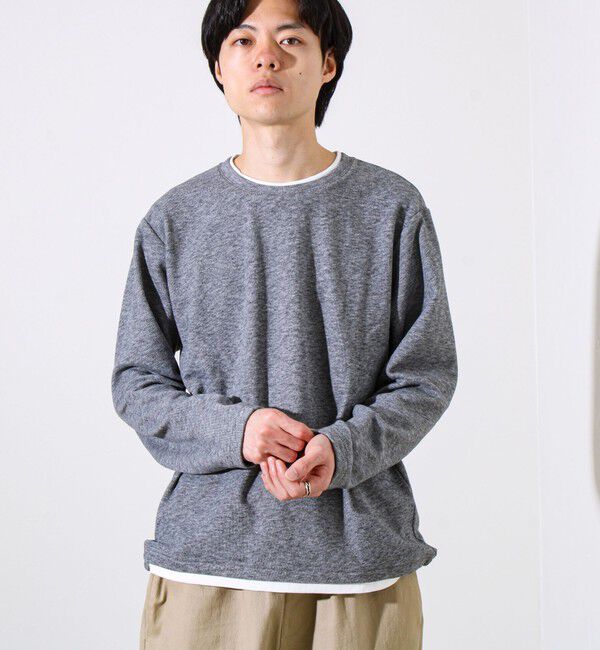 GLOSTER「【もちもち素材】ストレッチサカリバ起毛フェイクレイヤードプルオーバー」|Tシャツ・カットソー|