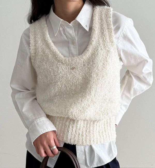 fredy emue「テープMIXニットベスト」|ベスト・ジレ|アイボリー