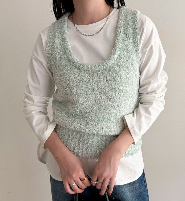 fredy emue「テープMIXニットベスト」|ベスト・ジレ|ミント