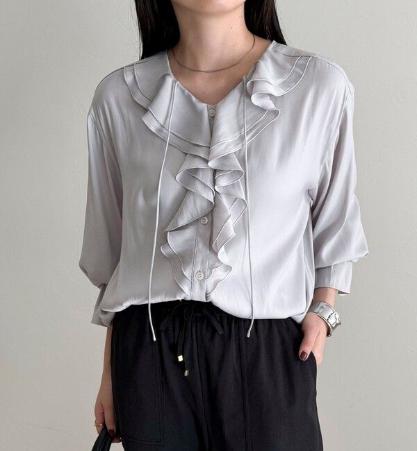 fredy emue「ボリュームフリル前開きブラウス」|シャツ・ブラウス|