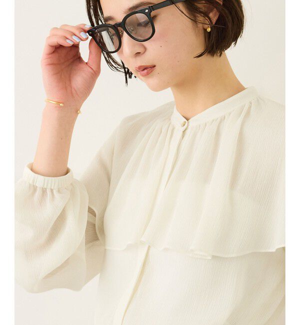 ROPE「楊柳フリルブラウス/イージーケア」|シャツ・ブラウス|