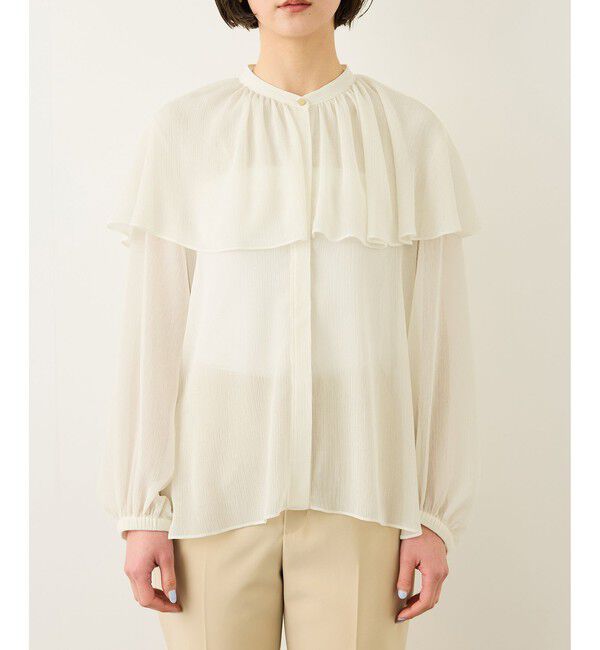 ROPE「楊柳フリルブラウス/イージーケア」|シャツ・ブラウス|