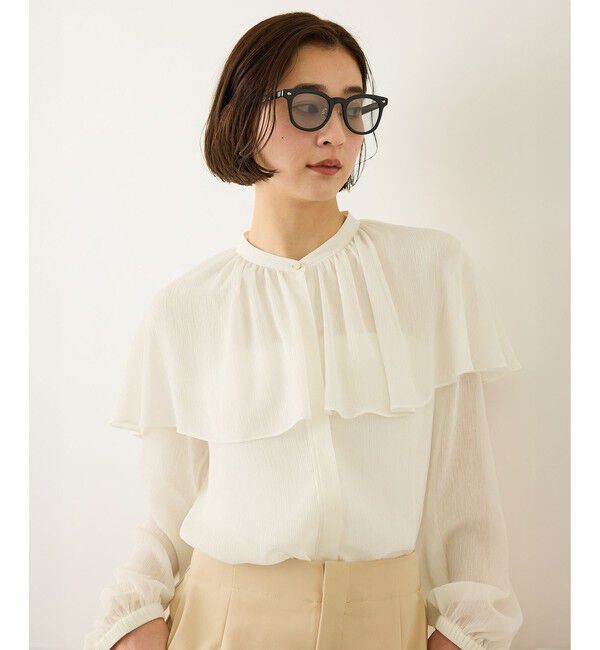 ROPE「楊柳フリルブラウス/イージーケア」|シャツ・ブラウス|