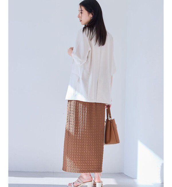 VIS「【美easy】ハーフスリーブジャケット/セットアップ対応・洗える」|テーラードジャケット|