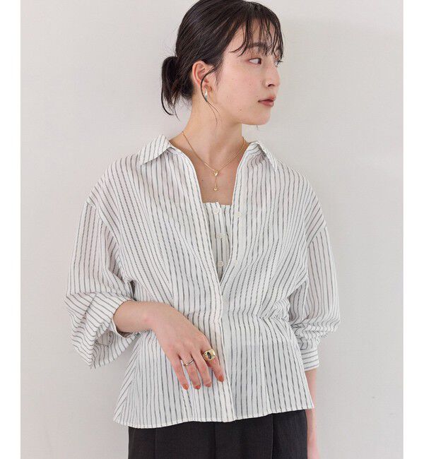 VIS「レイヤードストライプシャツ」|シャツ・ブラウス|ホワイト(10)