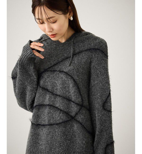 Rope&rsquo;Picnic「コードリンキングニットフーディ」|パーカー|チャコール(06)