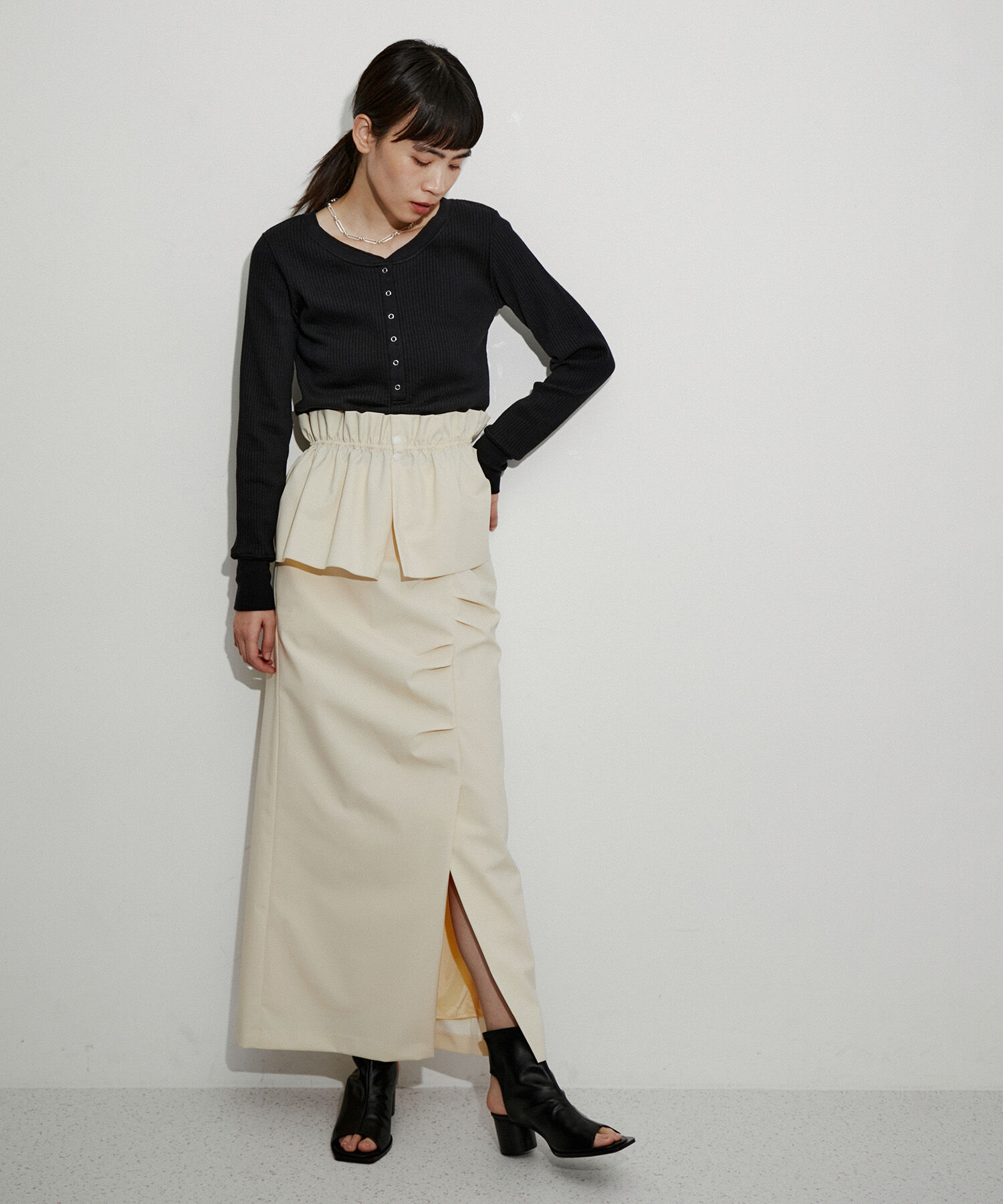 ADAM ET ROPE'「マルチWAYフリルタックスカート」|スカート|