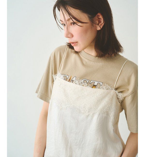  「サテンレースキャミソール」|シャツ・ブラウス|