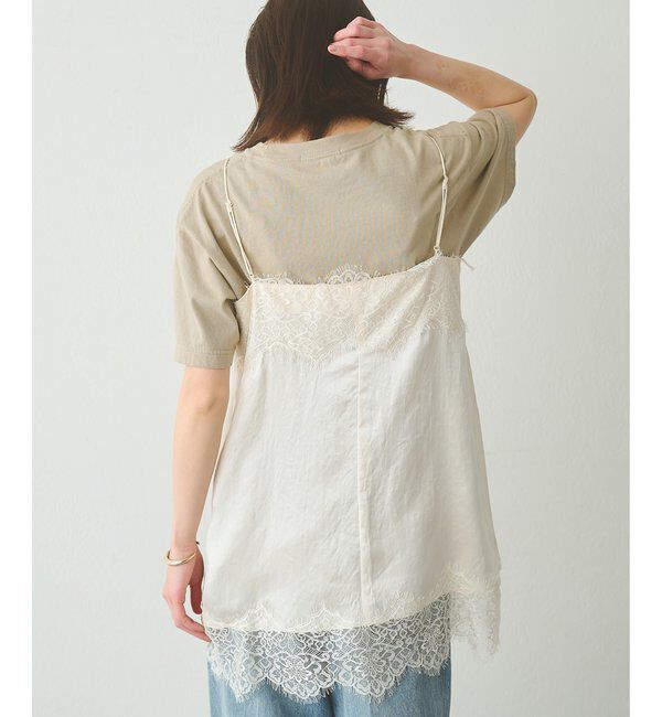  「サテンレースキャミソール」|シャツ・ブラウス|