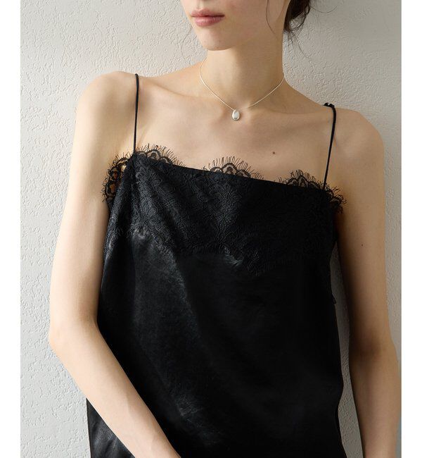  「サテンレースキャミソール」|シャツ・ブラウス|