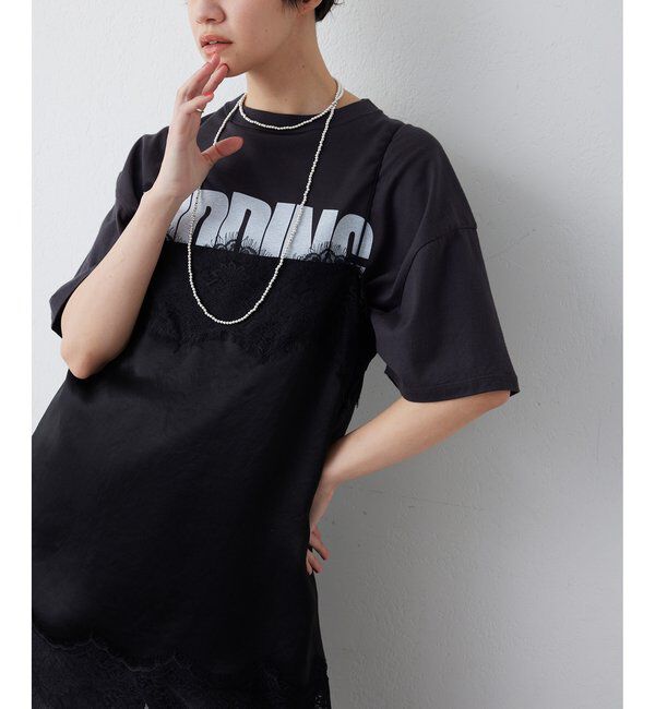  「サテンレースキャミソール」|シャツ・ブラウス|