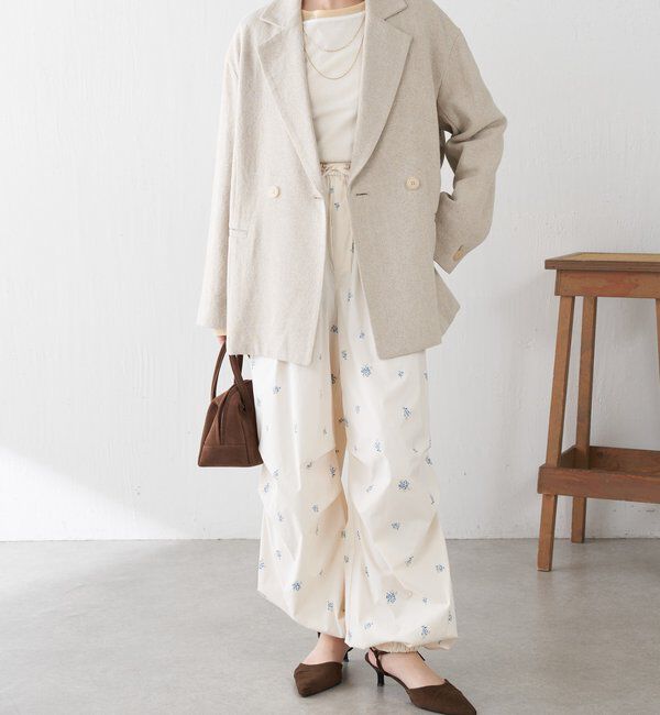  「小花柄パラシュートパンツ」|チノ|