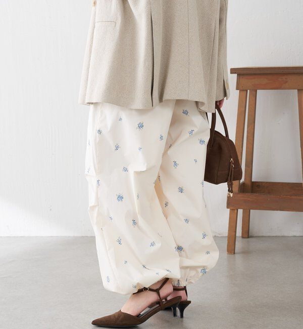  「小花柄パラシュートパンツ」|チノ|