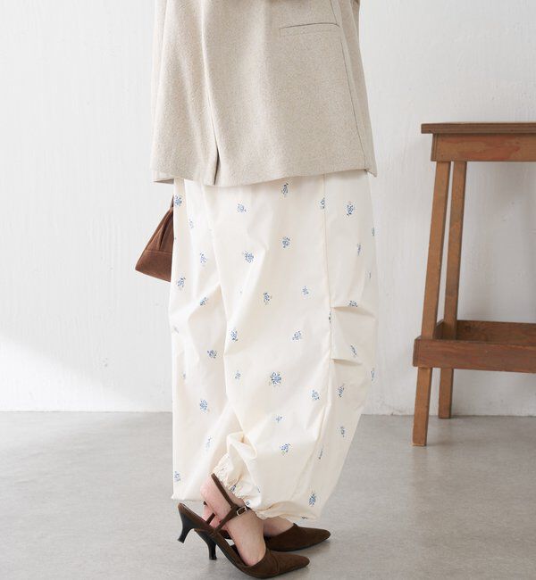  「小花柄パラシュートパンツ」|チノ|