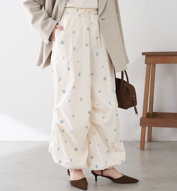  「小花柄パラシュートパンツ」|チノ|