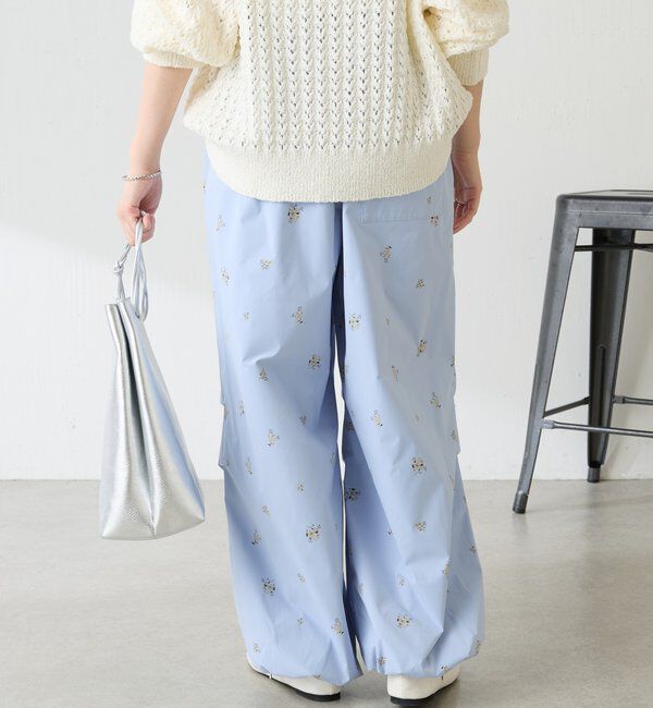  「小花柄パラシュートパンツ」|チノ|