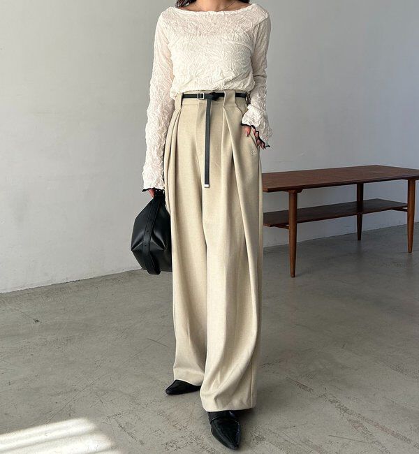  「リンクルボートネックニット」|ニット・セーター|