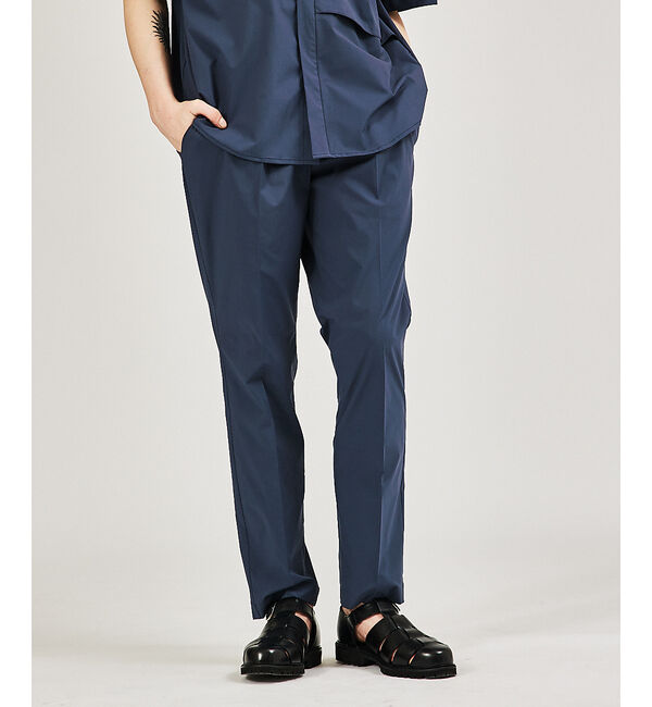 ABAHOUSE「【AH ABAHOUSE / セットアップ対応】撥水 ストレッチ タックスラック」|スラックス|ブルーグレー