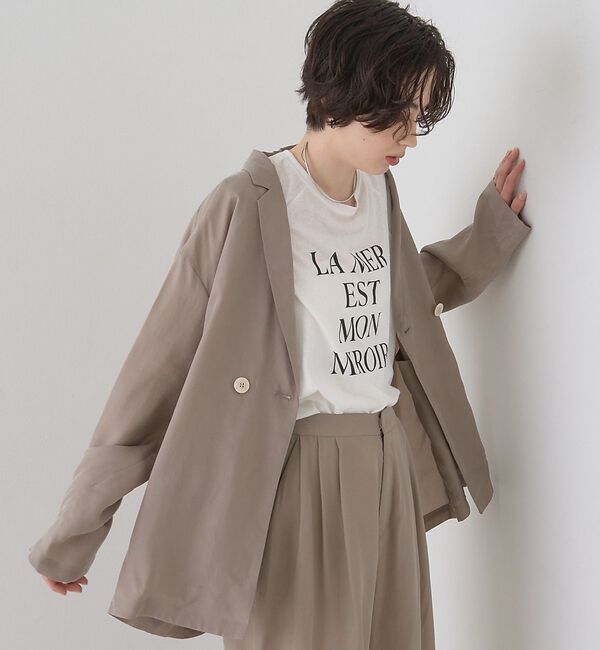 Rouge vif「【セットアップ対応】キュプラフィブリルダブルジャケット【予約】」|テーラードジャケット|グレージュ