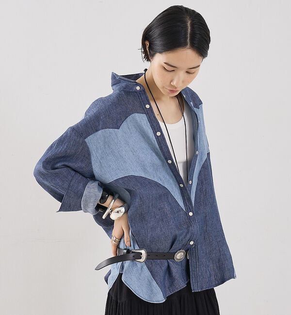 The Store by C' 「【TWP】Austin Shirt in Washed Hemp Denim／ヘ」|シャツ・ブラウス|ブルー系その他1