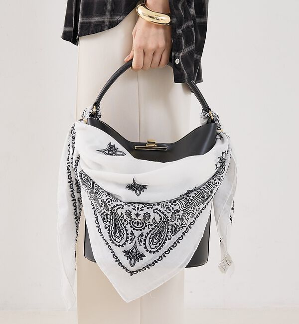 The Store by C' 「【destin】COT BANDANA CARRE／コットンバンダナ90&times;90【」|バンダナ・スカーフ|ホワイト
