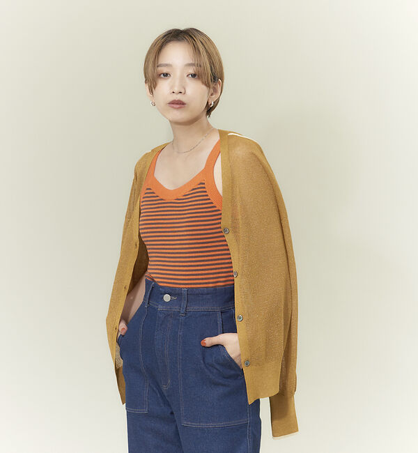 NOMINE「【前後着用可】2WAYシアーラインカーディガン」|カーディガン|