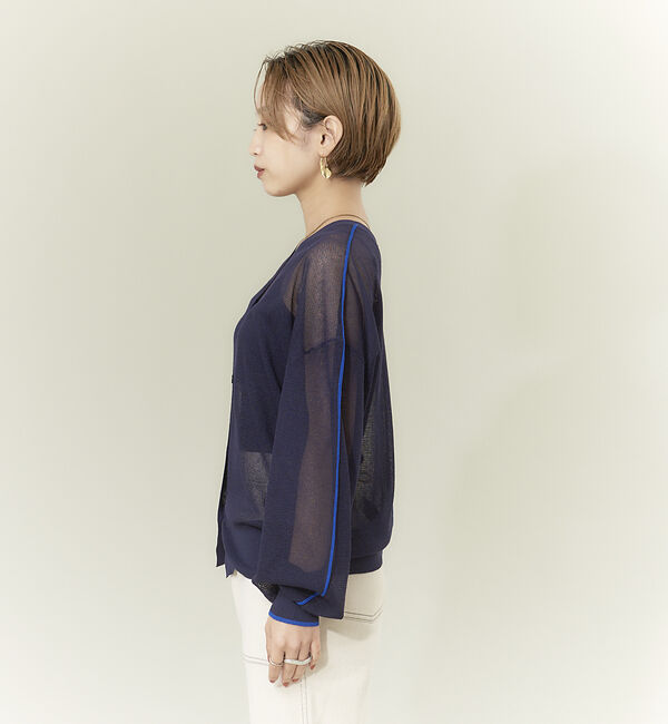 NOMINE「【前後着用可】2WAYシアーラインカーディガン」|カーディガン|