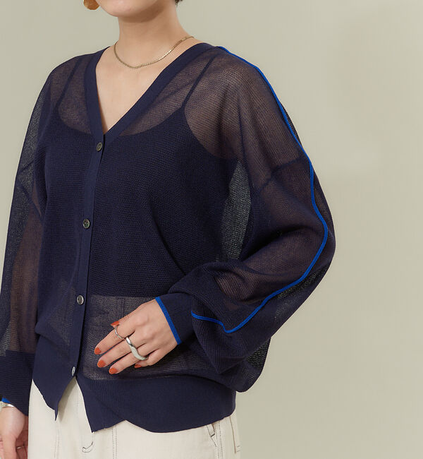 NOMINE「【前後着用可】2WAYシアーラインカーディガン」|カーディガン|