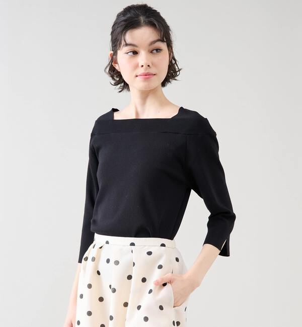 TIARA「デザインボートネックニット」|ニット・セーター|