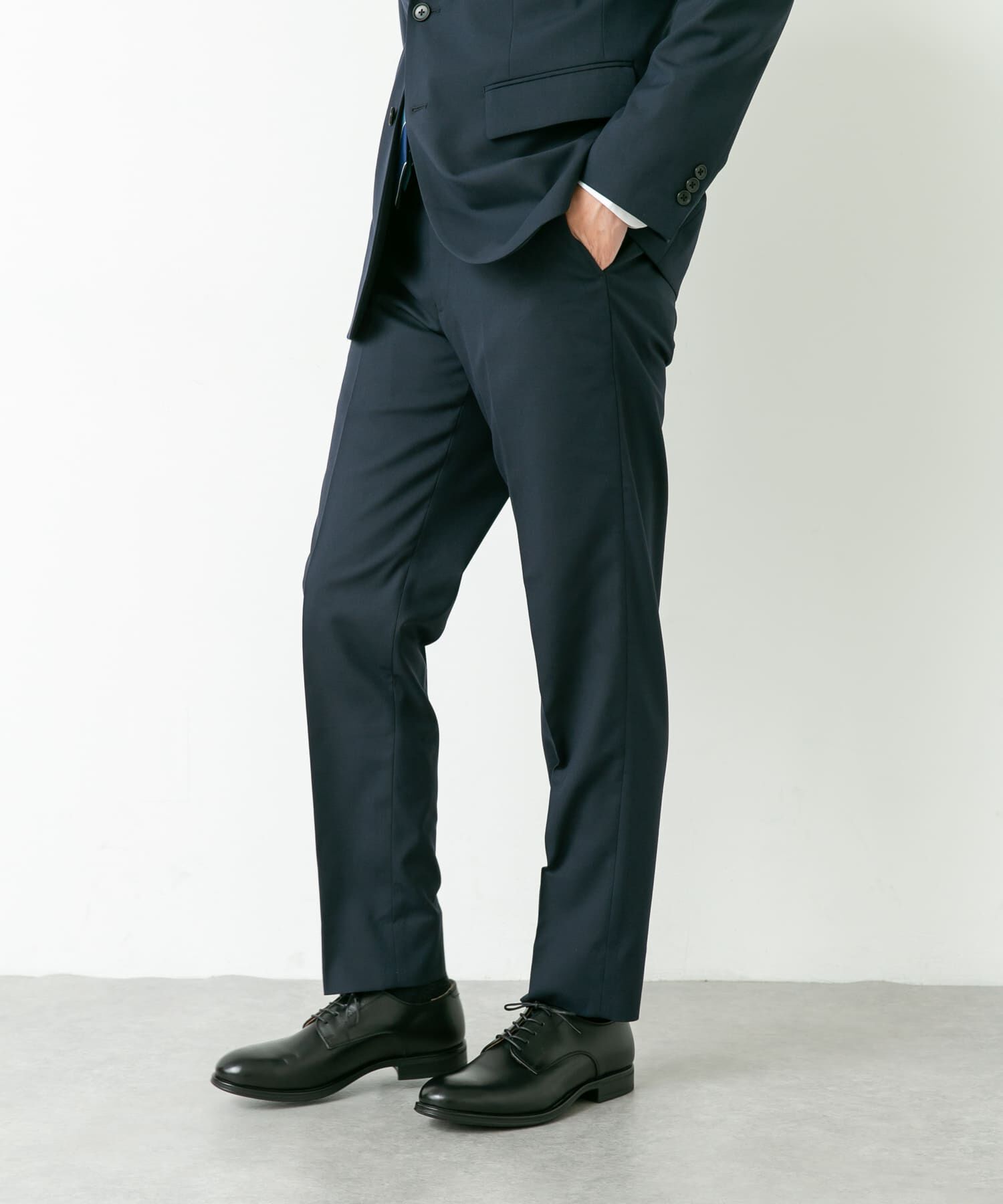 URBAN RESEARCH DOORS「LIFE STYLE TAILOR　ウールライクコンフォータブルスマートパンツ」|スラックス|ネイビー