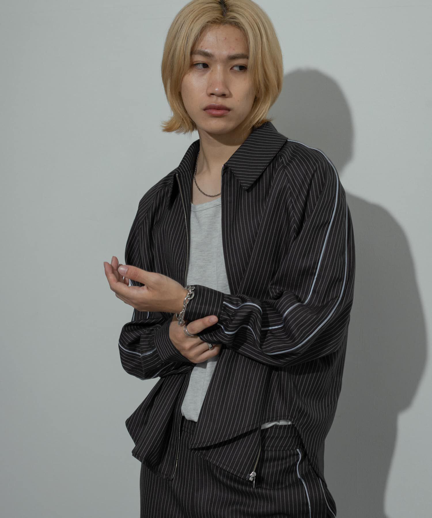 SENSE OF PLACE by URBAN RESEARCH「サイドラインピンストライプジップシャツ」|シャツ・ブラウス|