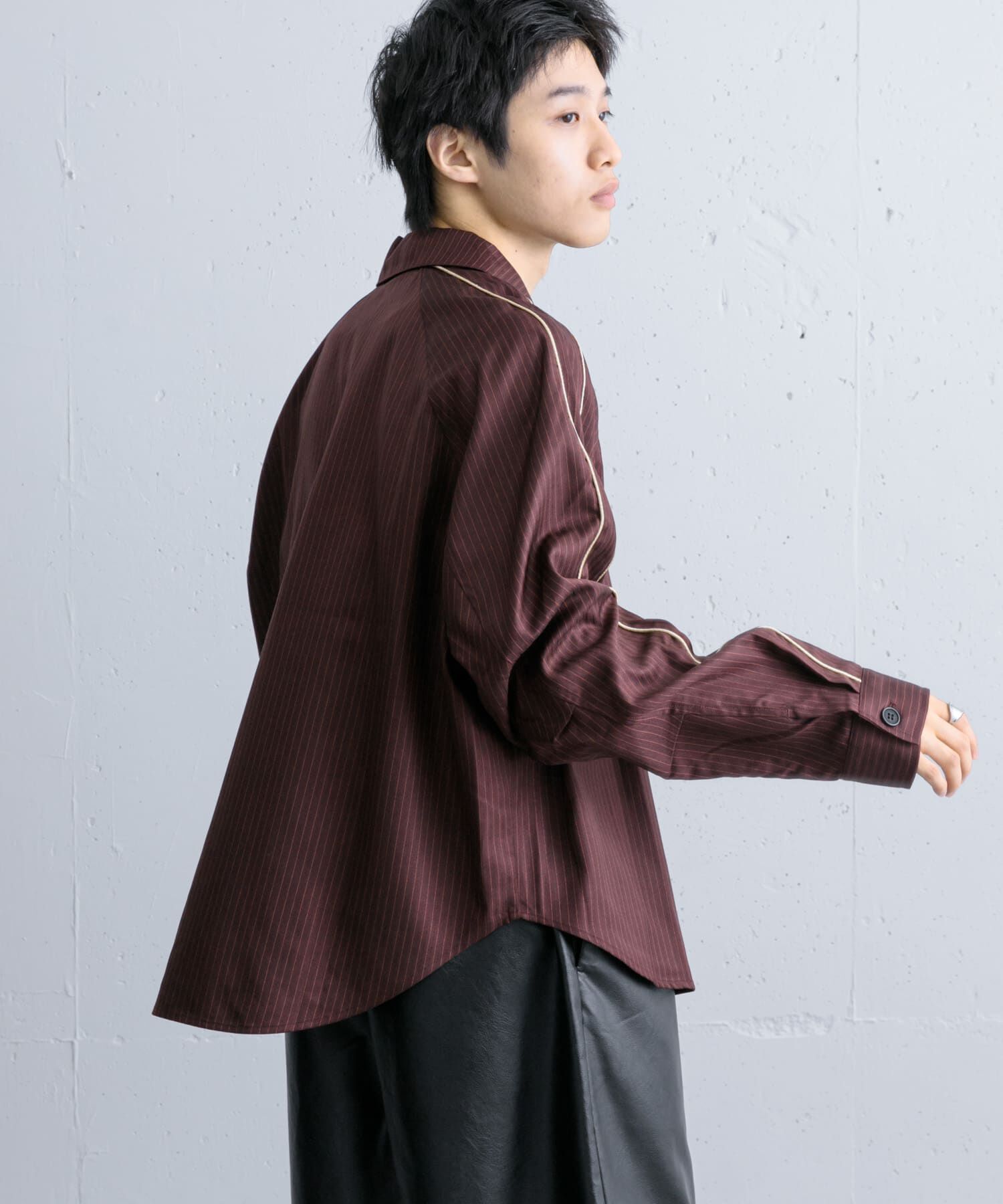 SENSE OF PLACE by URBAN RESEARCH「サイドラインピンストライプジップシャツ」|シャツ・ブラウス|